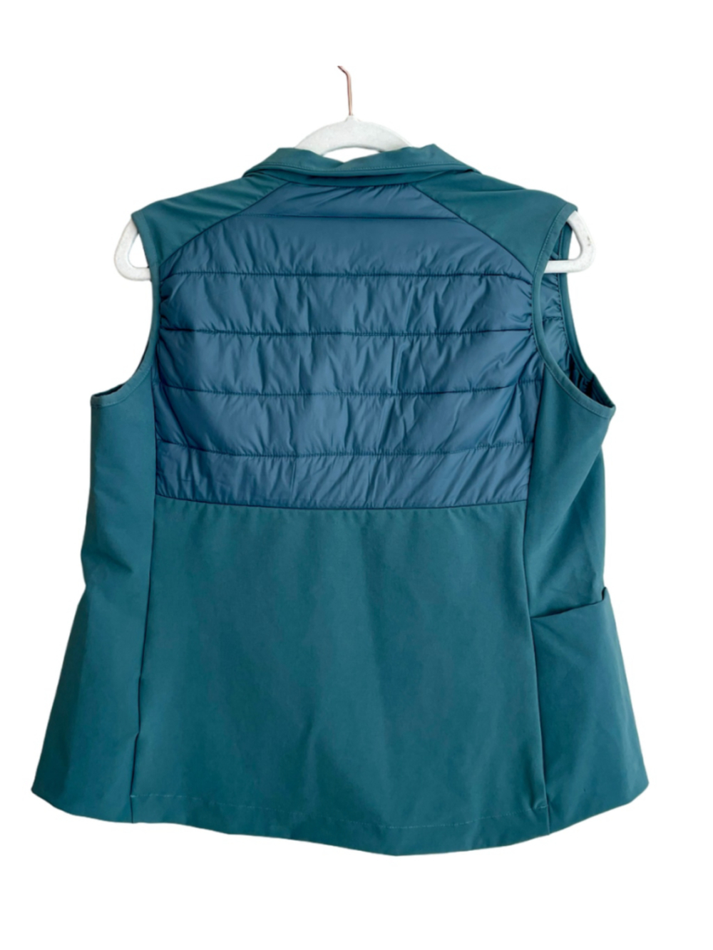 The North Face Women Vest Medium Teal Blue WindWall Quilted Full Zip - Picture 2 of 4